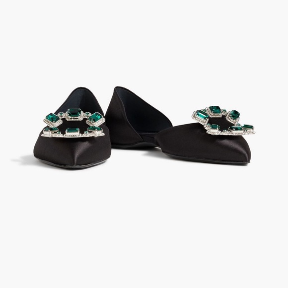 Roger Vivier Embellished satin point-toe flats - size 9 - New without Box - Picture 7 of 9